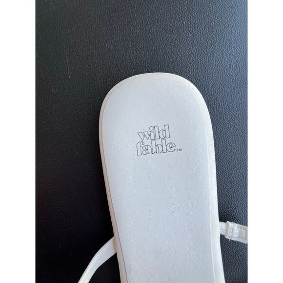 Wild Fable Kristen Bow Flat Sandals White Size 11 - Picture 9 of 16